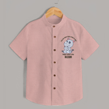 My First Father's Day Shirt | Dad and Me Matching Set Name Customizable - PEACH - 0 - 6 Months Old (Chest 23")