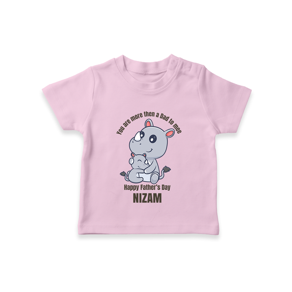 My First Father's Day T-Shirt | Dad and Me Matching Set Name Customizable - BABY PINK - 0-5 Months Old (Chest 17")