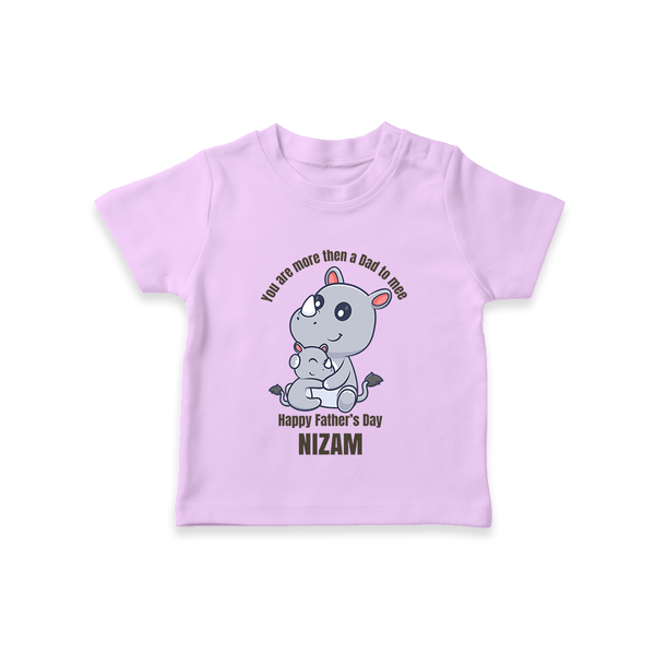 My First Father's Day T-Shirt | Dad and Me Matching Set Name Customizable - LILAC - 0-5 Months Old (Chest 17")