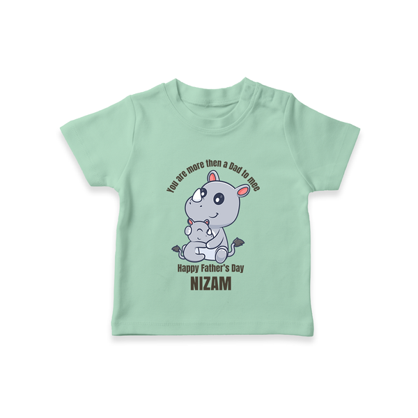 My First Father's Day T-Shirt | Dad and Me Matching Set Name Customizable - MINT GREEN - 0-5 Months Old (Chest 17")