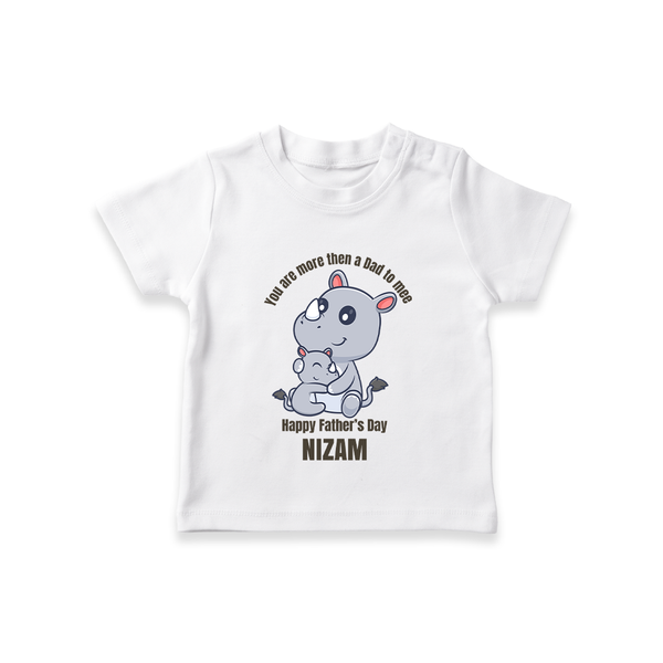 My First Father's Day T-Shirt | Dad and Me Matching Set Name Customizable - WHITE - 0-5 Months Old (Chest 17")