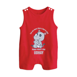 My First Father's Day Romper Suit/Sleeveless Romper | Dad and Me Matching Set Name Customizable - RED - 0 - 5 Months Old (Chest 18")