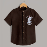 My First Father's Day Shirt | Dad and Me Matching Set Name Customizable - CHOCOLATE BROWN - 0 - 6 Months Old (Chest 23")