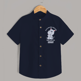 My First Father's Day Shirt | Dad and Me Matching Set Name Customizable - NAVY BLUE - 0 - 6 Months Old (Chest 23")