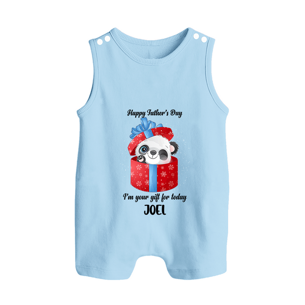 Soft Cotton Romper Suit/Sleeveless Romper for First Father's Day | Personalized Babywear Cute and Comfy - BABY BLUE - 0 - 5 Months Old (Chest 18")