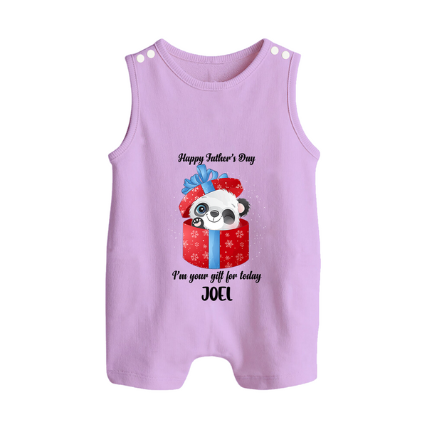 Soft Cotton Romper Suit/Sleeveless Romper for First Father's Day | Personalized Babywear Cute and Comfy - LILAC - 0 - 5 Months Old (Chest 18")