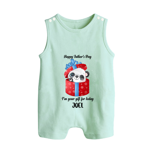 Soft Cotton Romper Suit/Sleeveless Romper for First Father's Day | Personalized Babywear Cute and Comfy - MINT GREEN - 0 - 5 Months Old (Chest 18")