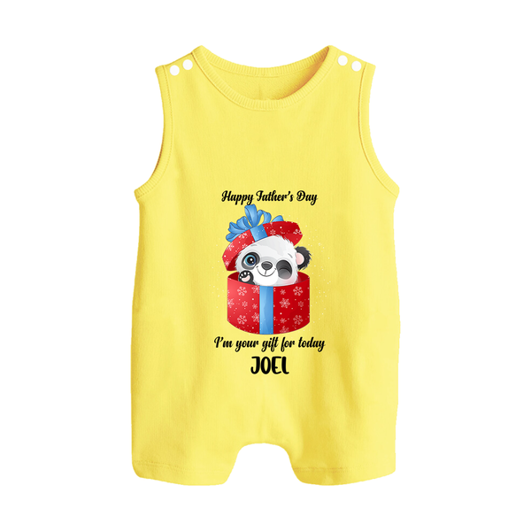 Soft Cotton Romper Suit/Sleeveless Romper for First Father's Day | Personalized Babywear Cute and Comfy - PASTEL YELLOW - 0 - 5 Months Old (Chest 18")