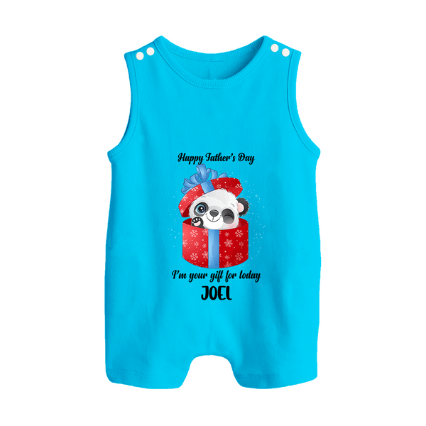Soft Cotton Romper Suit/Sleeveless Romper for First Father's Day | Personalized Babywear Cute and Comfy - SKY BLUE - 0 - 5 Months Old (Chest 18")