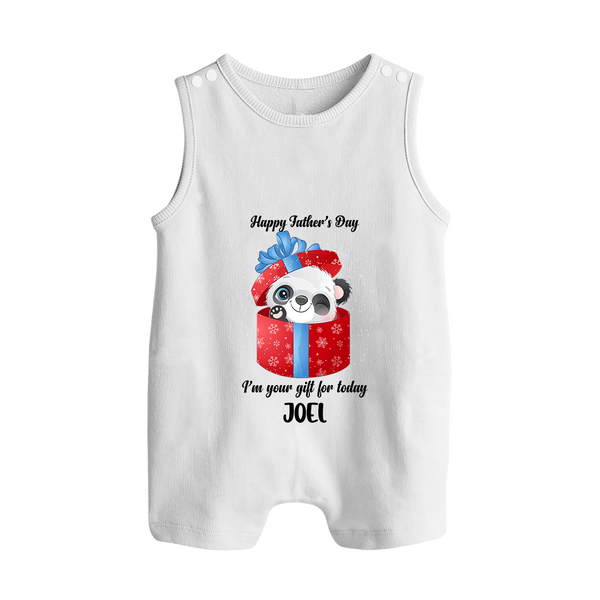 Soft Cotton Romper Suit/Sleeveless Romper for First Father's Day | Personalized Babywear Cute and Comfy - WHITE - 0 - 5 Months Old (Chest 18")