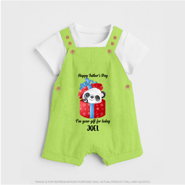 Soft Cotton Dungaree Set for First Father's Day | Personalized Babywear Cute and Comfy - GREEN - 0 - 5 Months Old (Chest 18")