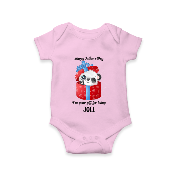 Soft Cotton Romper/Bodysuit for First Father's Day | Personalized Babywear Cute and Comfy - BABY PINK - New Born (Chest 14")