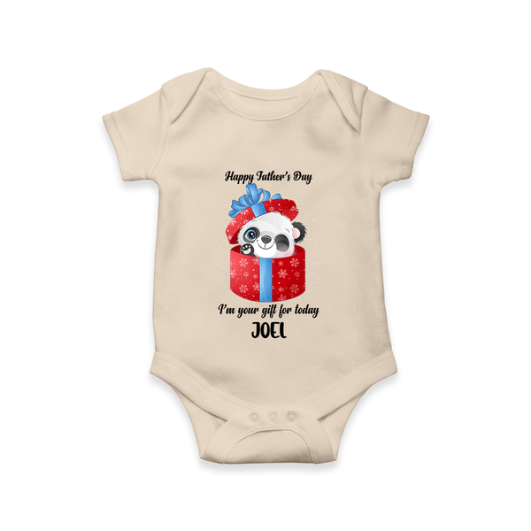 Soft Cotton Romper/Bodysuit for First Father's Day | Personalized Babywear Cute and Comfy - IVORY - New Born (Chest 14")