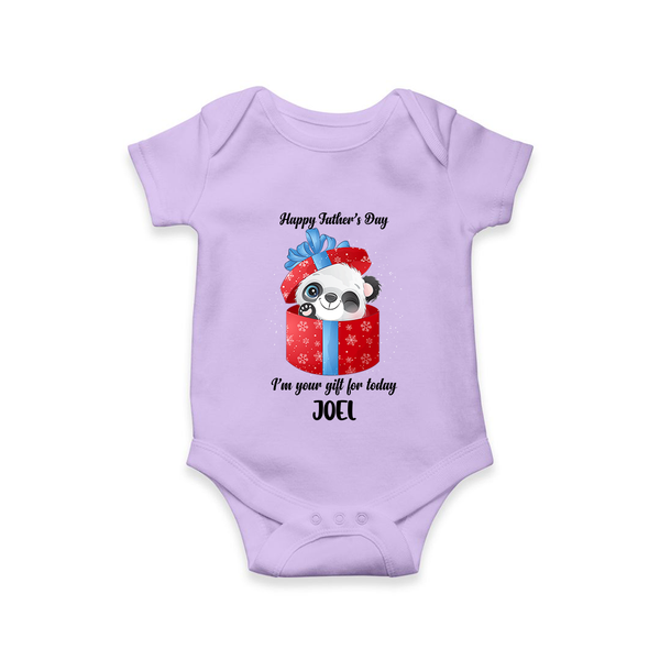 Soft Cotton Romper/Bodysuit for First Father's Day | Personalized Babywear Cute and Comfy - LILAC - New Born (Chest 14")