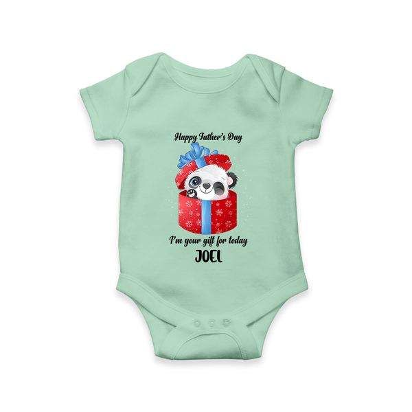Soft Cotton Romper/Bodysuit for First Father's Day | Personalized Babywear Cute and Comfy - MINT GREEN - New Born (Chest 14")