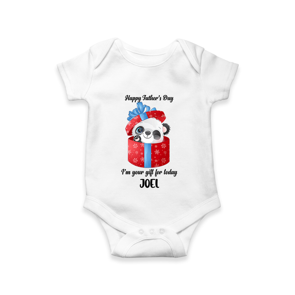 Soft Cotton Romper/Bodysuit for First Father's Day | Personalized Babywear Cute and Comfy - WHITE - New Born (Chest 14")