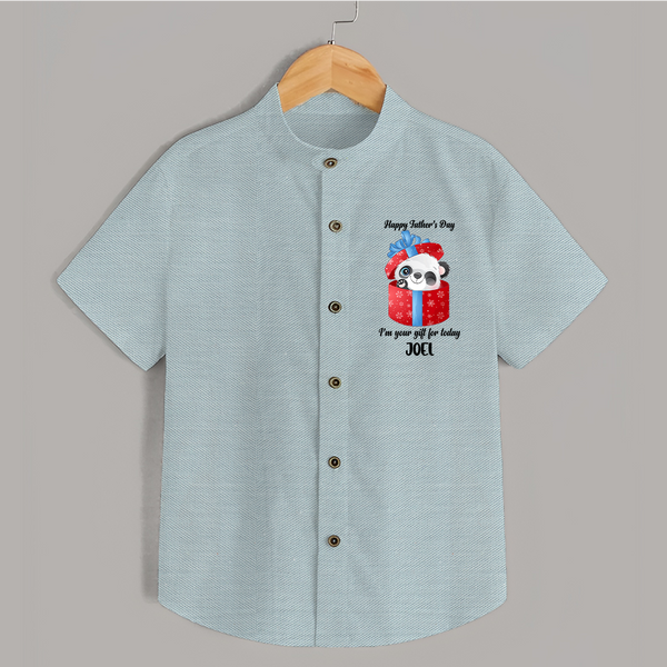 Soft Cotton Shirt for First Father's Day | Personalized Babywear Cute and Comfy - ARCTIC BLUE - 0 - 6 Months Old (Chest 23")