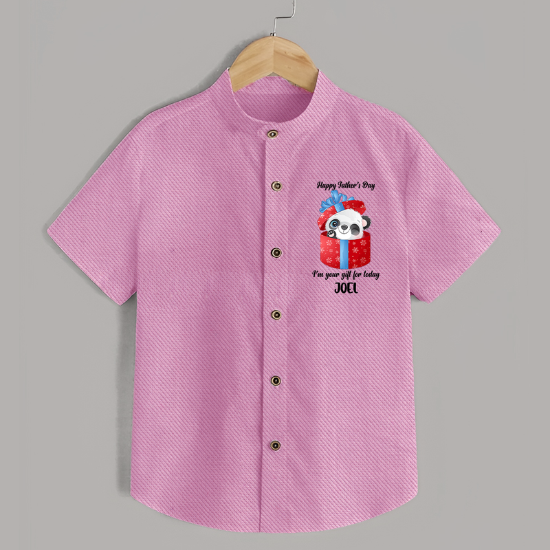 Soft Cotton Shirt for First Father's Day | Personalized Babywear Cute and Comfy - BABY PINK - 0 - 6 Months Old (Chest 23")