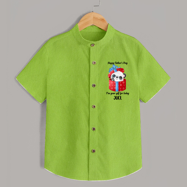 Soft Cotton Shirt for First Father's Day | Personalized Babywear Cute and Comfy - LIME GREEN - 0 - 6 Months Old (Chest 23")