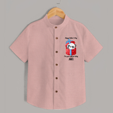 Soft Cotton Shirt for First Father's Day | Personalized Babywear Cute and Comfy - PEACH - 0 - 6 Months Old (Chest 23")