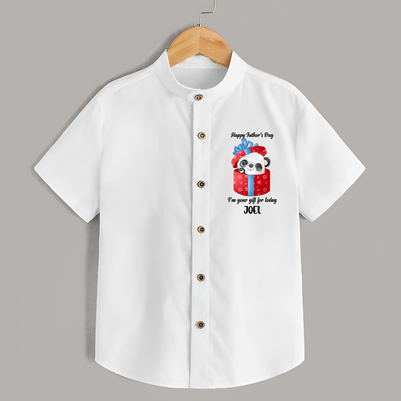 Soft Cotton Shirt for First Father's Day | Personalized Babywear Cute and Comfy - WHITE - 0 - 6 Months Old (Chest 23")