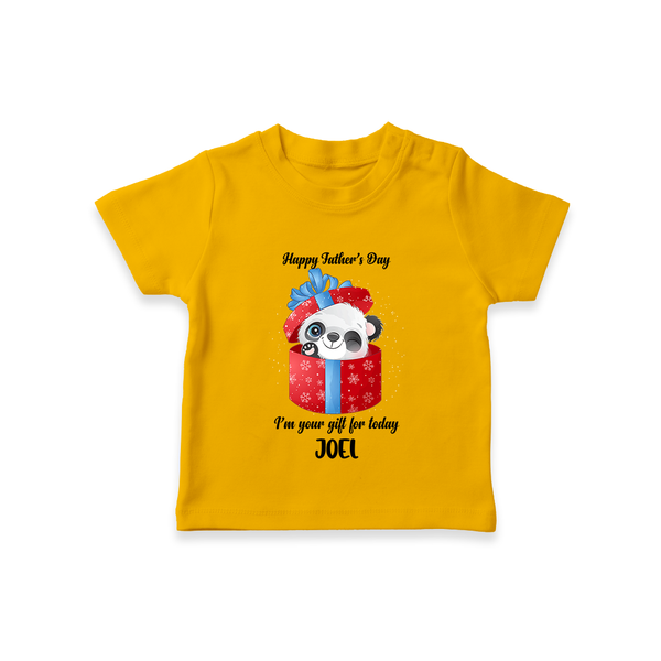 Soft Cotton T-Shirt for First Father's Day | Personalized Babywear Cute and Comfy - CHROME YELLOW - 0-5 Months Old (Chest 17")