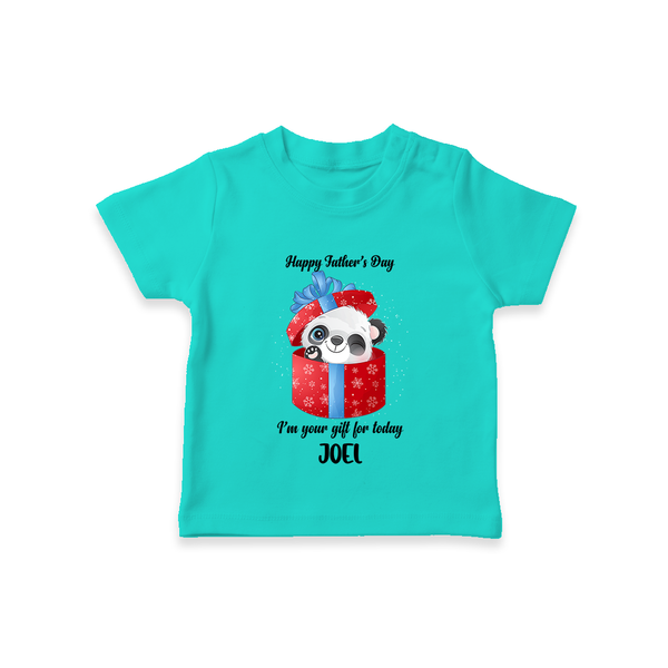 Soft Cotton T-Shirt for First Father's Day | Personalized Babywear Cute and Comfy - TEAL - 0-5 Months Old (Chest 17")