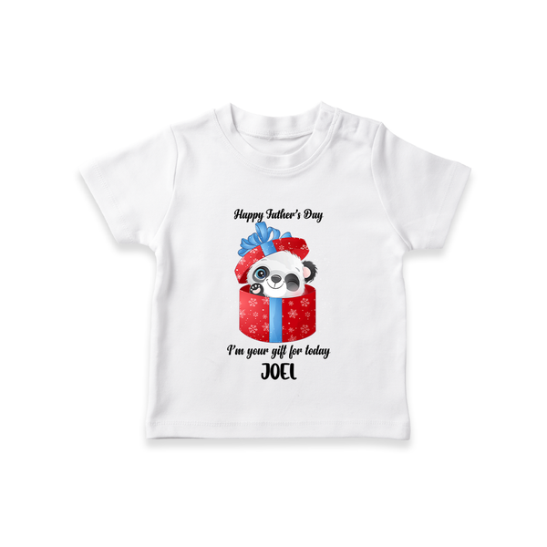 Soft Cotton T-Shirt for First Father's Day | Personalized Babywear Cute and Comfy - WHITE - 0-5 Months Old (Chest 17")