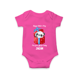 Soft Cotton Romper/Bodysuit for First Father's Day | Personalized Babywear Cute and Comfy - HOT PINK - New Born (Chest 14")