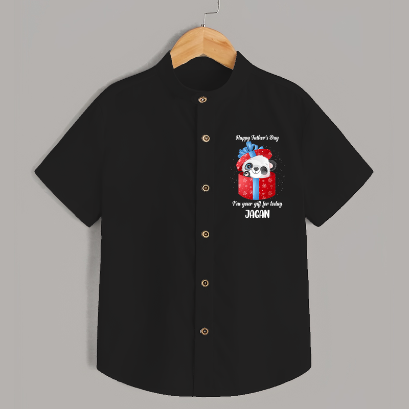 Soft Cotton Shirt for First Father's Day | Personalized Babywear Cute and Comfy - BLACK - 0 - 6 Months Old (Chest 23")
