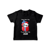 Soft Cotton T-Shirt for First Father's Day | Personalized Babywear Cute and Comfy - BLACK - 0-5 Months Old (Chest 17")