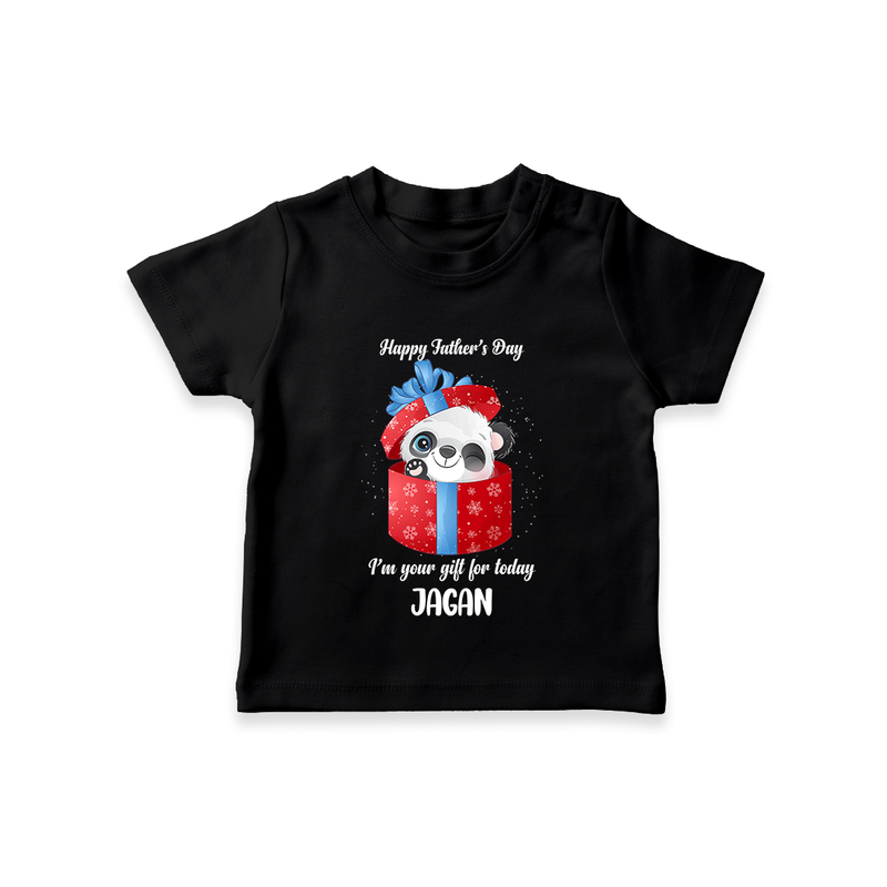 Soft Cotton T-Shirt for First Father's Day | Personalized Babywear Cute and Comfy - BLACK - 0-5 Months Old (Chest 17")