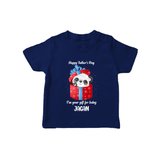 Soft Cotton T-Shirt for First Father's Day | Personalized Babywear Cute and Comfy - NAVY BLUE - 0-5 Months Old (Chest 17")
