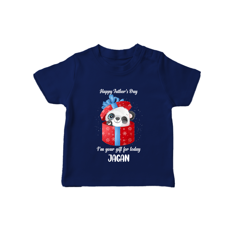 Soft Cotton T-Shirt for First Father's Day | Personalized Babywear Cute and Comfy - NAVY BLUE - 0-5 Months Old (Chest 17")