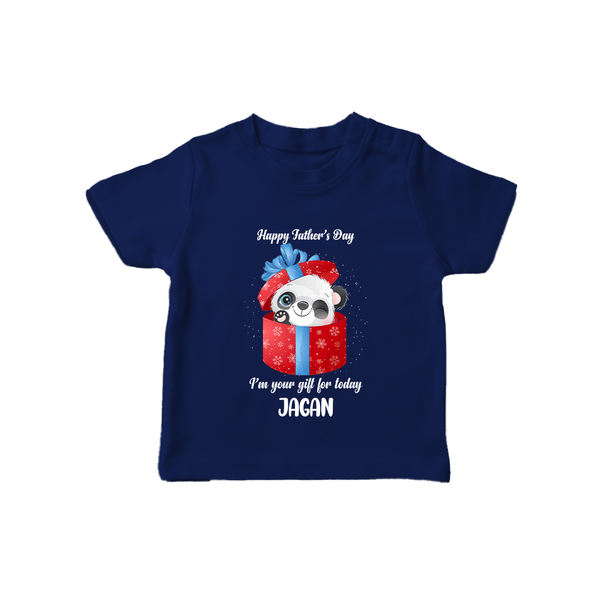 Soft Cotton T-Shirt for First Father's Day | Personalized Babywear Cute and Comfy - NAVY BLUE - 0-5 Months Old (Chest 17")