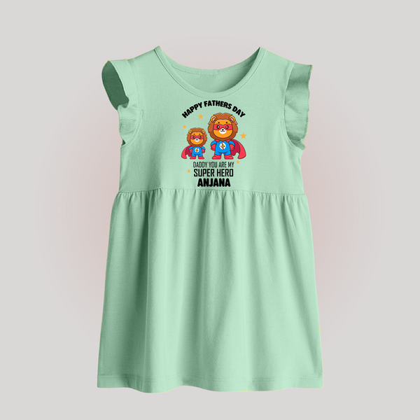 Best Dad Ever Baby Frock | Baby Outfit for Happy First Father's Day Gift - MINT GREEN - 0 - 3 Months Old (Chest 17")