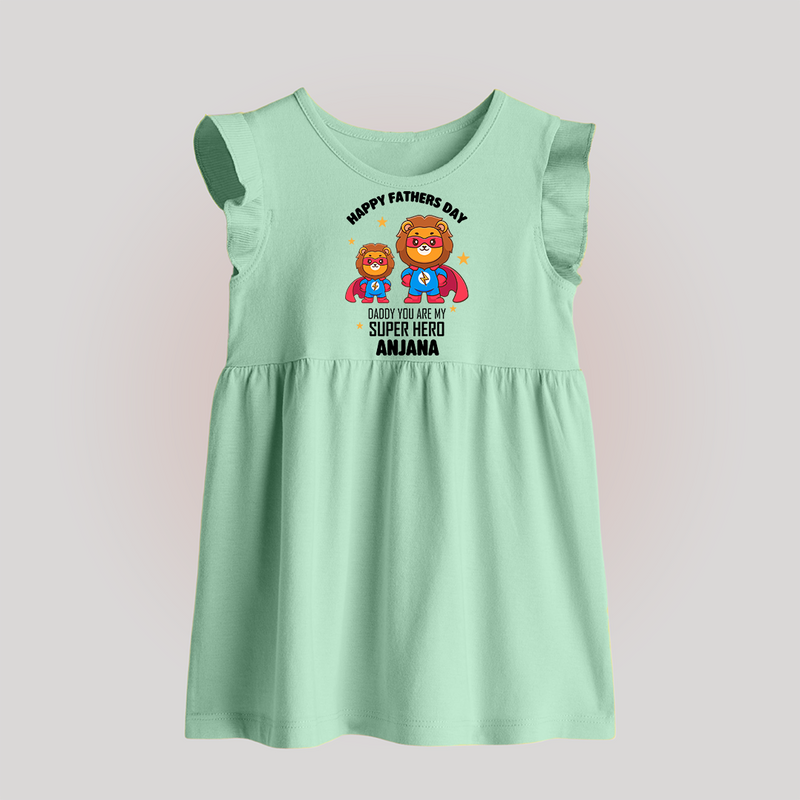 Best Dad Ever Baby Frock | Baby Outfit for Happy First Father's Day Gift - MINT GREEN - 0 - 3 Months Old (Chest 17")