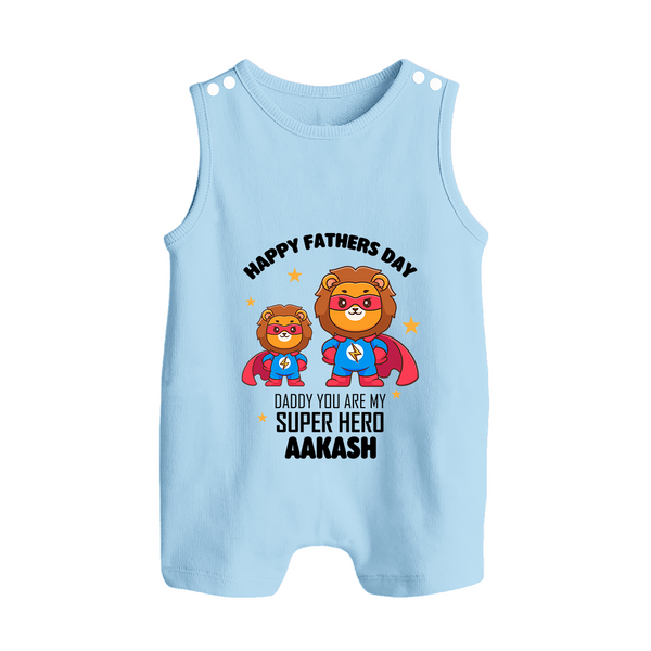 Best Dad Ever Romper Suit/Sleeveless Romper | Baby Outfit for Happy First Father's Day Gift - BABY BLUE - 0 - 5 Months Old (Chest 18")