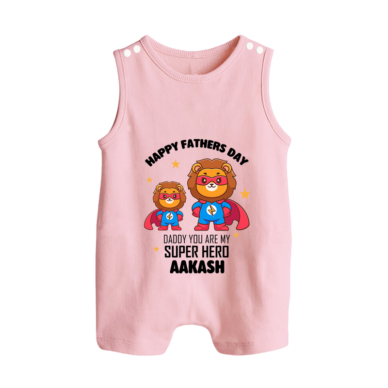 Best Dad Ever Romper Suit/Sleeveless Romper | Baby Outfit for Happy First Father's Day Gift - BABY PINK - 0 - 5 Months Old (Chest 18")