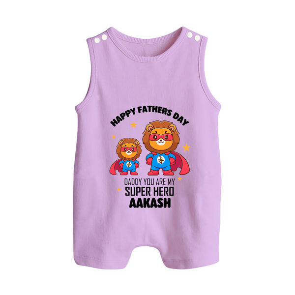 Best Dad Ever Romper Suit/Sleeveless Romper | Baby Outfit for Happy First Father's Day Gift - LILAC - 0 - 5 Months Old (Chest 18")