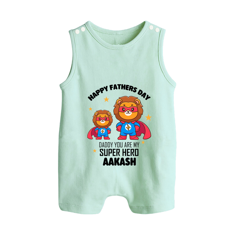 Best Dad Ever Romper Suit/Sleeveless Romper | Baby Outfit for Happy First Father's Day Gift - MINT GREEN - 0 - 5 Months Old (Chest 18")