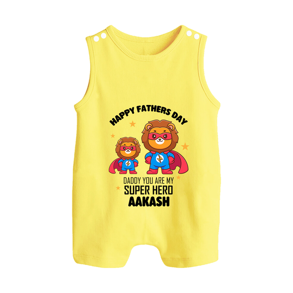 Best Dad Ever Romper Suit/Sleeveless Romper | Baby Outfit for Happy First Father's Day Gift - PASTEL YELLOW - 0 - 5 Months Old (Chest 18")
