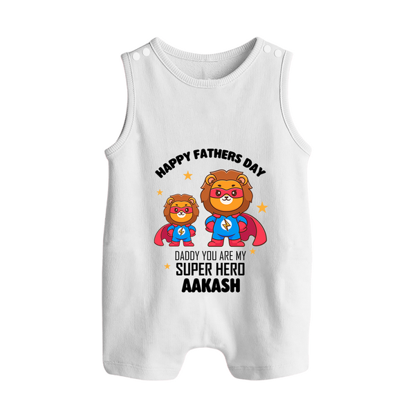Best Dad Ever Romper Suit/Sleeveless Romper | Baby Outfit for Happy First Father's Day Gift - WHITE - 0 - 5 Months Old (Chest 18")