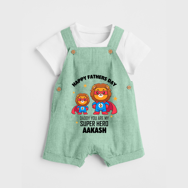 Best Dad Ever Dungaree Set | Baby Outfit for Happy First Father's Day Gift - MINT GREEN - 0 - 5 Months Old (Chest 18")