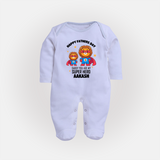 Best Dad Ever Full Sleeve Bodysuit/Sleep Suit | Baby Outfit for Happy First Father's Day Gift - BABY BLUE - New Born (Chest 7.5")