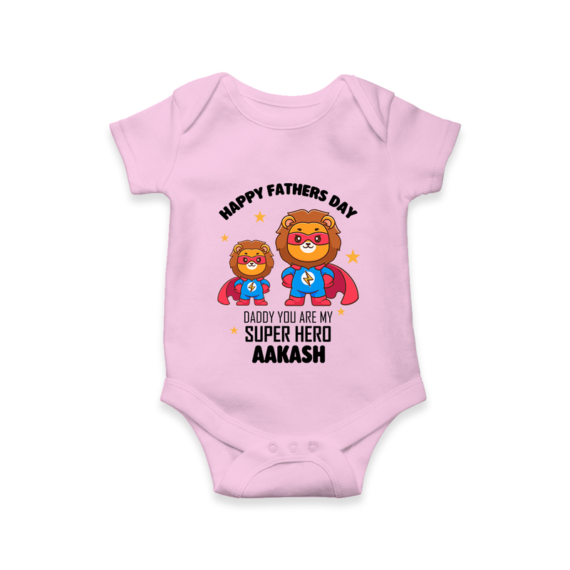 Best Dad Ever Romper/Onesie | Baby Outfit for Happy First Father's Day Gift - BABY PINK - New Born (Chest 14")