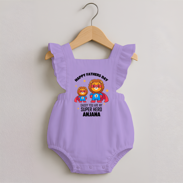Best Dad Ever Romper Frock | Baby Outfit for Happy First Father's Day Gift - LILAC - 0 - 3 Months Old (Chest 19")