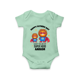 Best Dad Ever Romper/Onesie | Baby Outfit for Happy First Father's Day Gift - MINT GREEN - New Born (Chest 14")