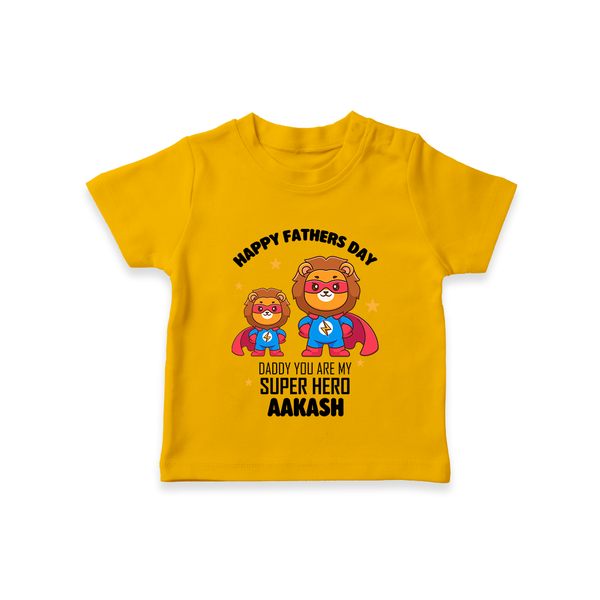 Best Dad Ever T-Shirt | Baby Outfit for Happy First Father's Day Gift - CHROME YELLOW - 0-5 Months Old (Chest 17")