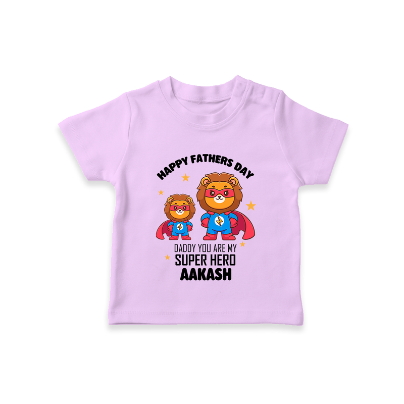 Best Dad Ever T-Shirt | Baby Outfit for Happy First Father's Day Gift - LILAC - 0-5 Months Old (Chest 17")